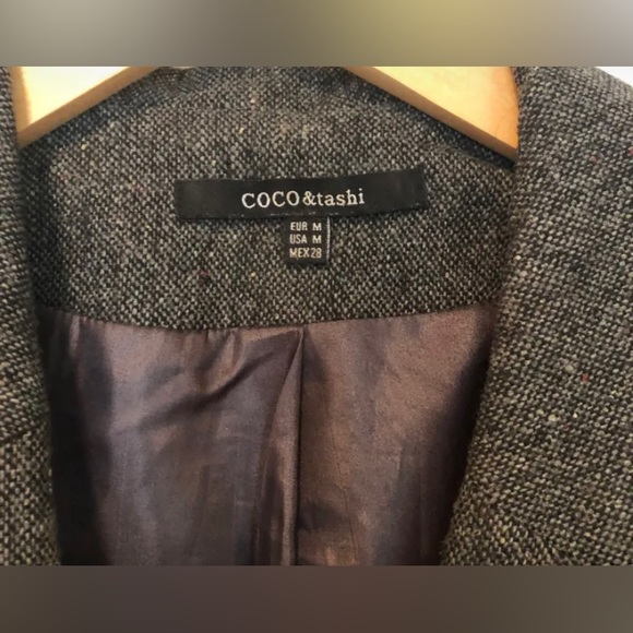 Grey Wool Blend Peplum Blazer - Picture 4 of 4